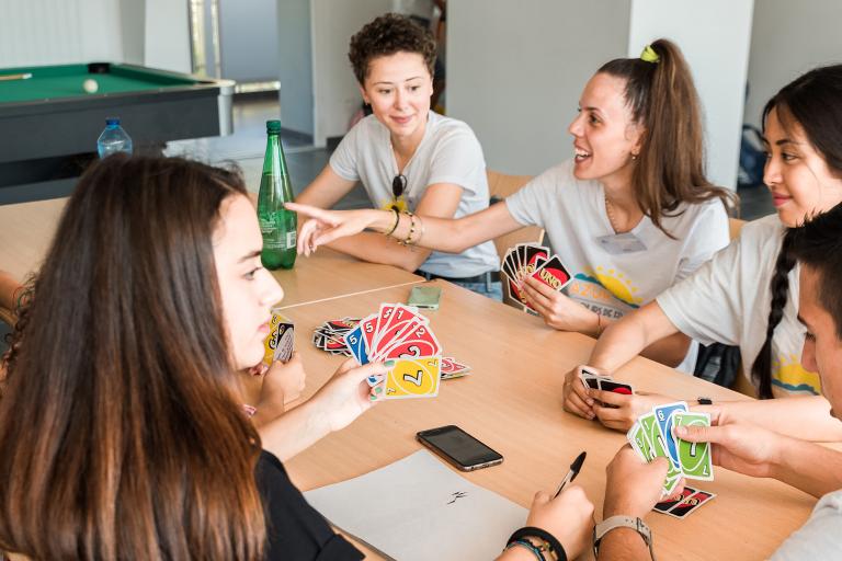 alpadia nice students playing lounge